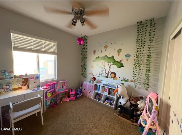 3309 W Brabham Ave, Rosamond, CA 93560 - playroom featuring ceiling fan and carpet