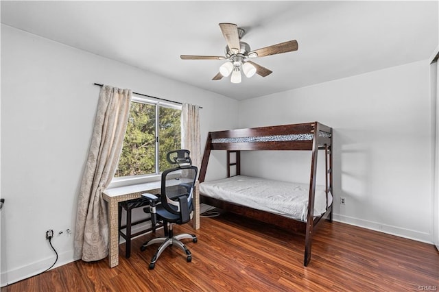 28314 Easton Ln, Saugus, CA 91350 - bedroom with wood finished floors and a ceiling fan