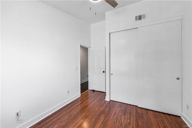 28314 Easton Ln, Saugus, CA 91350 - unfurnished bedroom with wood finished floors, a closet, and a ceiling fan