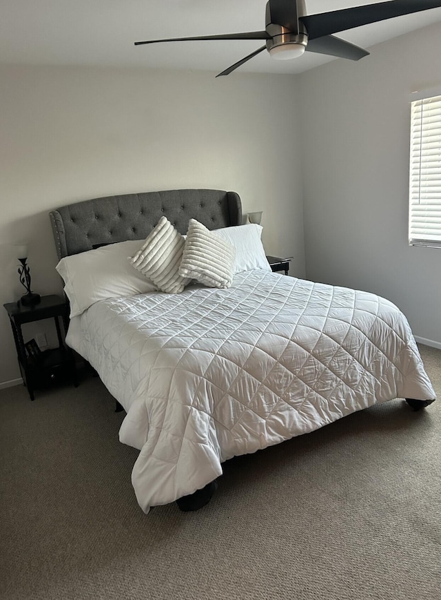 bedroom with carpet and ceiling fan