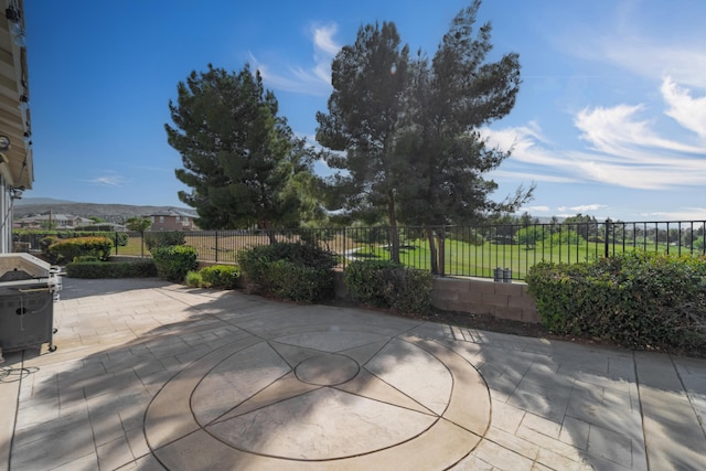view of patio featuring a fenced backyard
