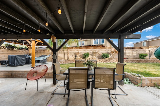 view of patio / terrace featuring a grill