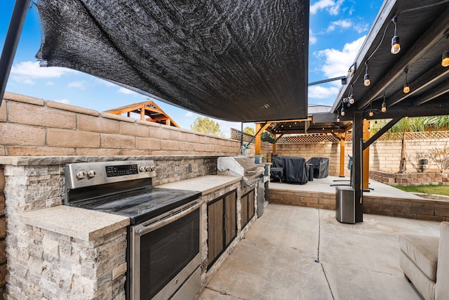 view of patio / terrace with a grill and area for grilling