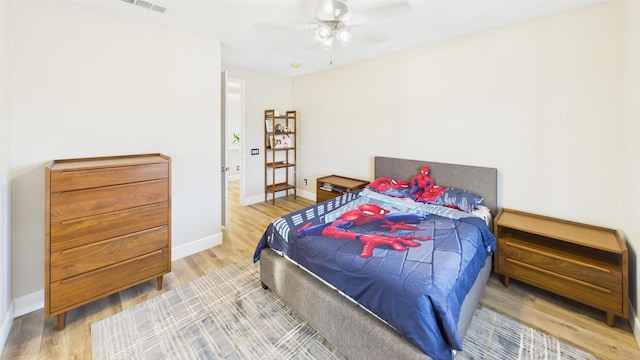 3929 Derby Cir, Quartz Hill, CA 93536 - bedroom with wood finished floors, baseboards, and ceiling fan