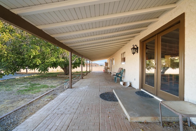 exterior space featuring french doors