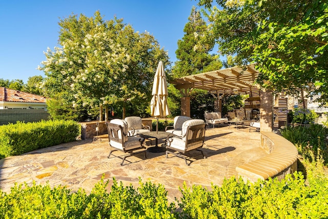 view of patio / terrace with a pergola