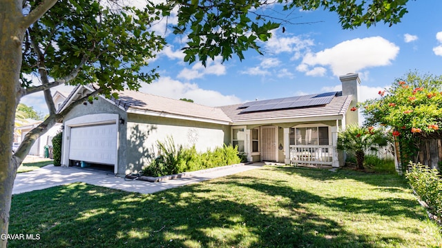 2839 Minford St, Lancaster, CA 93536 - single story home featuring a chimney, covered porch, stucco siding, and a front yard