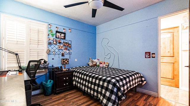 2839 Minford St, Lancaster, CA 93536 - bedroom featuring wood finished floors and ceiling fan