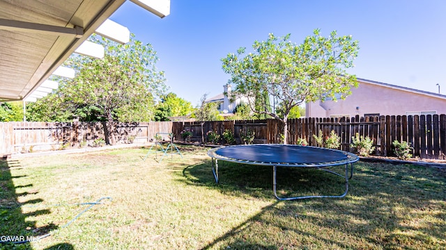 2839 Minford St, Lancaster, CA 93536 - fenced backyard with a trampoline