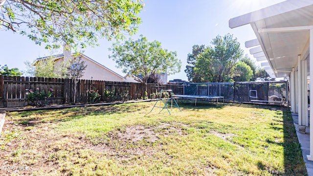 2839 Minford St, Lancaster, CA 93536 - fenced backyard featuring a trampoline