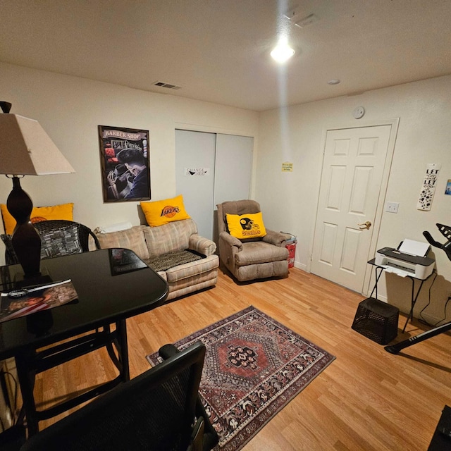 living room featuring hardwood / wood-style flooring