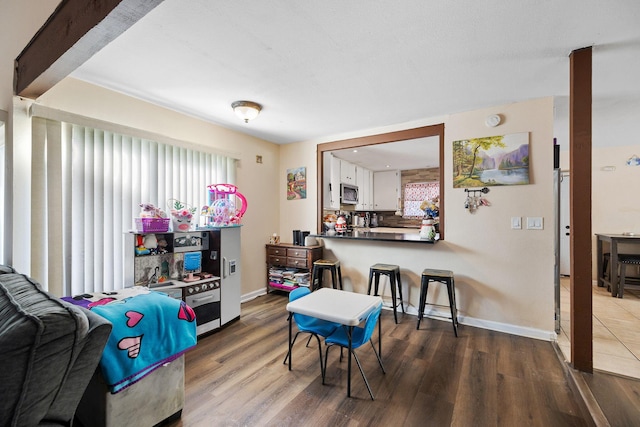 interior space with hardwood / wood-style flooring