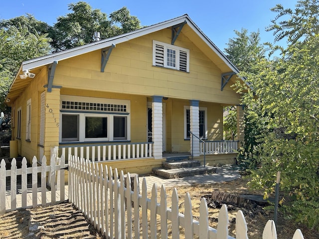 bungalow with covered porch