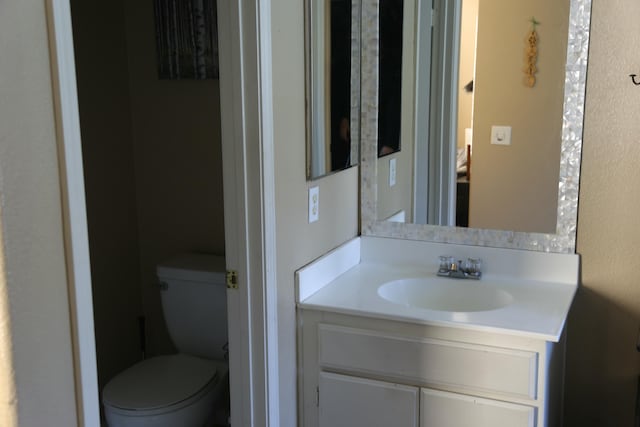 bathroom with toilet and vanity