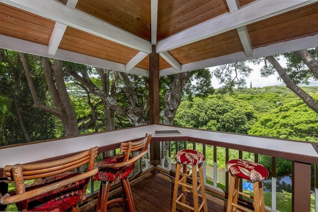 6281 Hauaala Rd Unit 2, Kapaa, HI 96746 - view of wooden deck