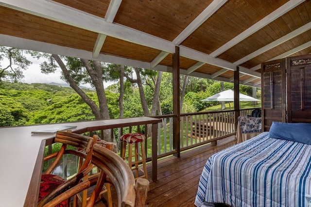 6281 Hauaala Rd Unit 2, Kapaa, HI 96746 - view of wooden deck