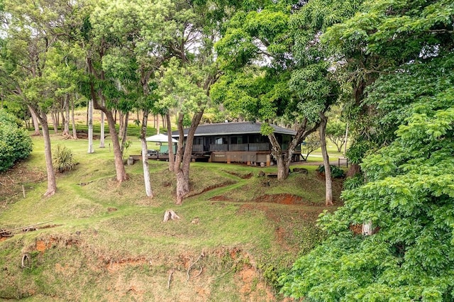 6281 Hauaala Rd Unit 2, Kapaa, HI 96746 - view of yard with a deck