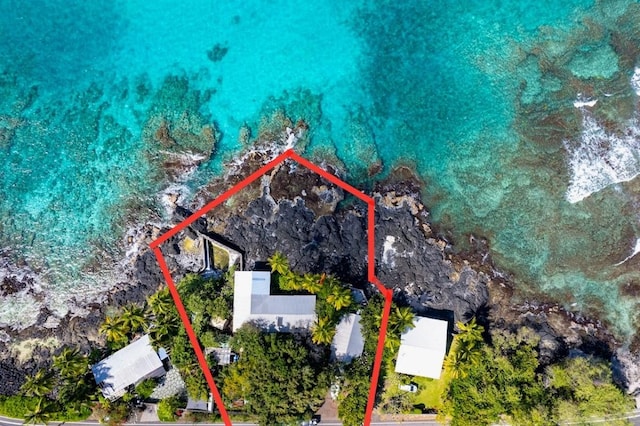 77-6300 Alii Dr, Kailua-Kona, HI 96740 - aerial view of property's location featuring property boundaries highlighted