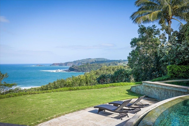 4221 Anini Vista Dr # A, Kilauea, HI 96754 - view of pool with a water view, a yard, and a patio area