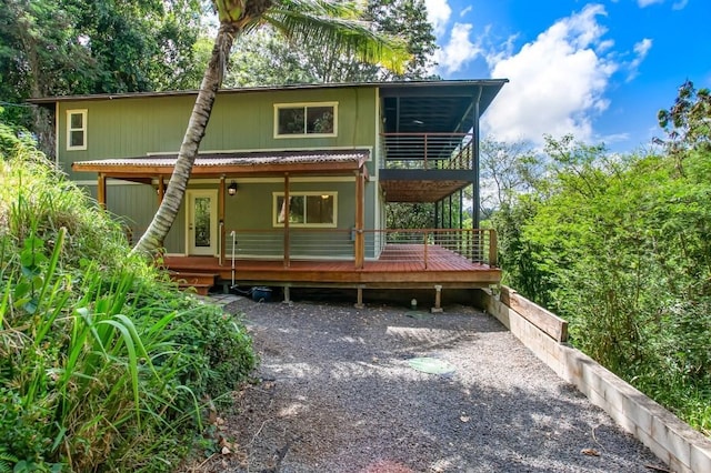 4235-A Hehi Rd Unit B, Lihue, HI 96766 - back of house featuring a wooden deck