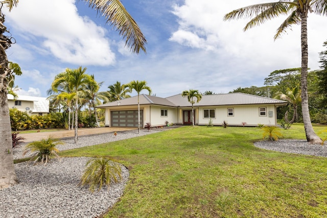15-1757 4th Ave, Keaau, HI 96749 - ranch-style house with a garage, driveway, and a front yard