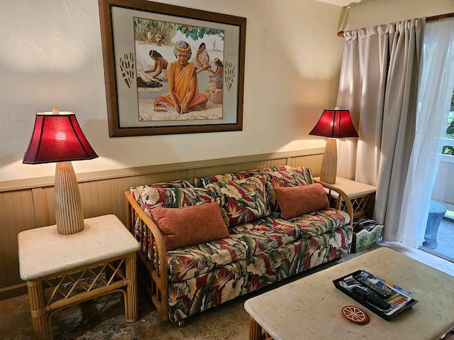525 Aleka Lp Unit K3, Kapaa, HI 96746 - living area with a wainscoted wall and wood walls