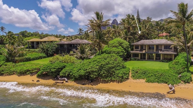 5070 Kukuna Rd, Anahola, HI 96746 - rear view of property with a water view and a balcony