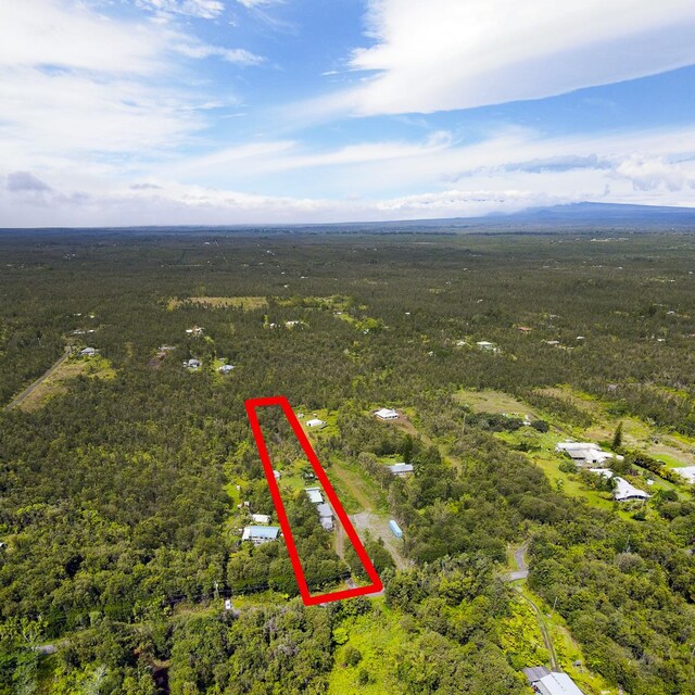 11-3171 Hibiscus St, Mountain View, HI 96771 - aerial overview of property's location featuring a heavily wooded area and property parcel outlined