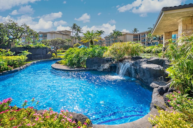 4-820 Kuhio Hwy Unit C402, Kapaa, HI 96746 - view of swimming pool featuring a residential view