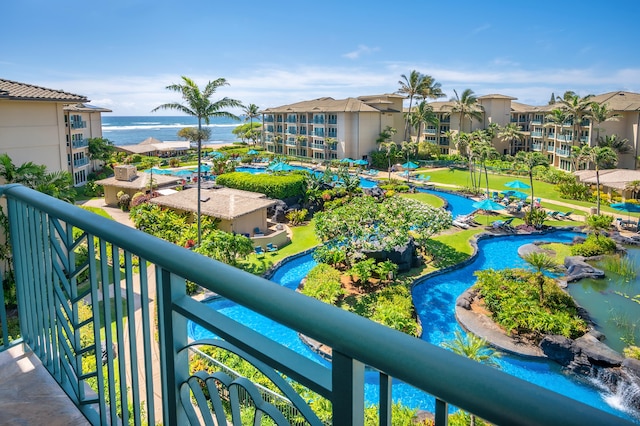 4-820 Kuhio Hwy Unit C402, Kapaa, HI 96746 - balcony with view of pool