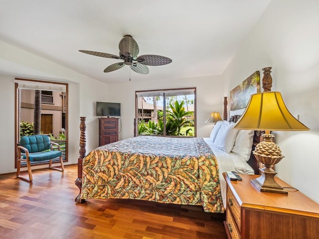 78-261 Manukai St Unit 201, Kailua-Kona, HI 96740 - bedroom featuring wood finished floors and ceiling fan