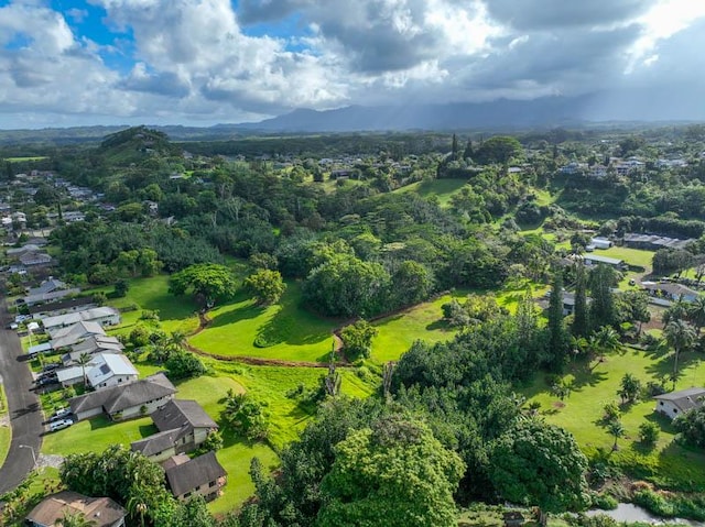 6573-E Puupilo Rd, Kapaa, HI 96746 - aerial view of property and surrounding area with nearby suburban area and mountains