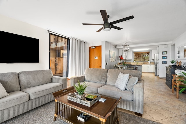 1661 Pee Rd Unit 4105, Koloa, HI 96756 - living area with a ceiling fan and light tile patterned flooring