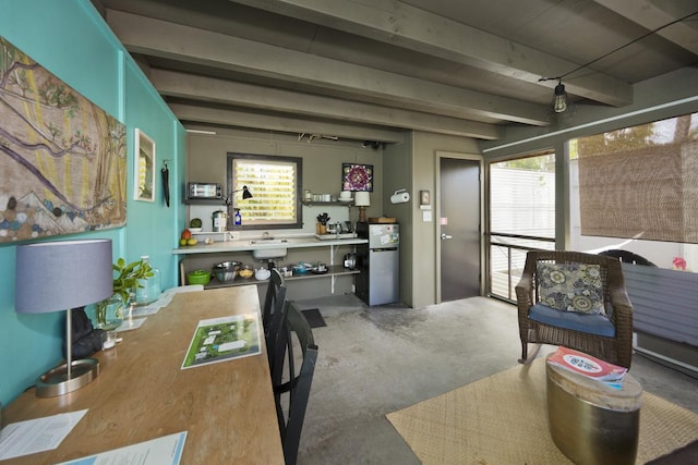 12-154 Mapuana Ave, Pahoa, HI 96778 - interior space featuring concrete flooring and beam ceiling