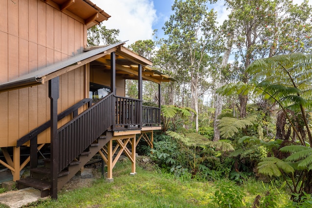 11-3246 Alaula St, Volcano, HI 96785 - view of yard with stairs and a wooden deck