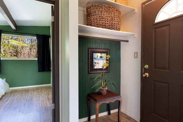 11-3246 Alaula St, Volcano, HI 96785 - entrance foyer with healthy amount of natural light, wood finished floors, and baseboards