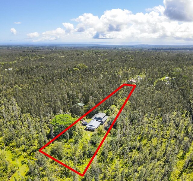 16-1366 Ao Rd, Mountain View, HI 96771 - aerial overview of property's location featuring a forest and property parcel outlined