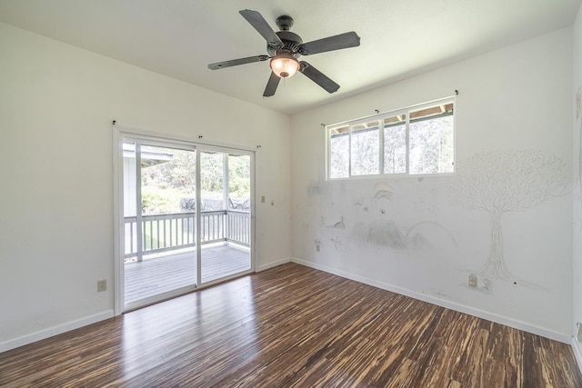 16-1366 Ao Rd, Mountain View, HI 96771 - unfurnished room featuring wood finished floors, baseboards, and a ceiling fan