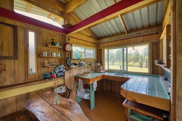 11-2860 Apele Rd, Mountain View, HI 96771 - office featuring wood walls and a sink
