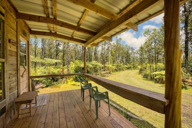 11-2860 Apele Rd, Mountain View, HI 96771 - deck featuring a wooded view