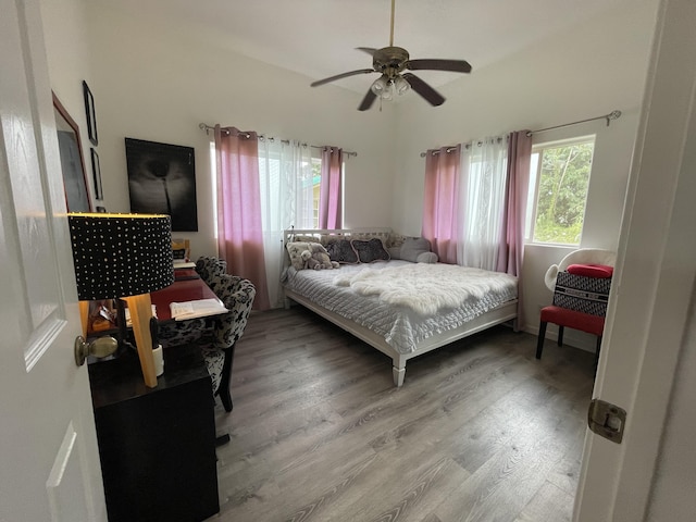 15-1765 28th Ave, Keaau, HI 96749 - bedroom with wood finished floors and a ceiling fan