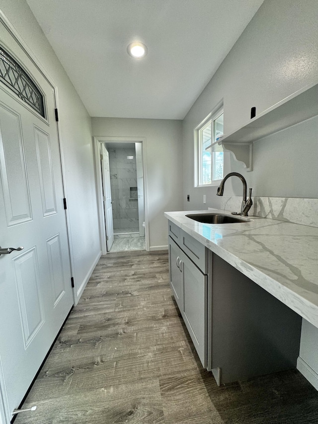 16-2142 Kuhio Dr, Pahoa, HI 96778 - kitchen with light stone counters and wood finished floors