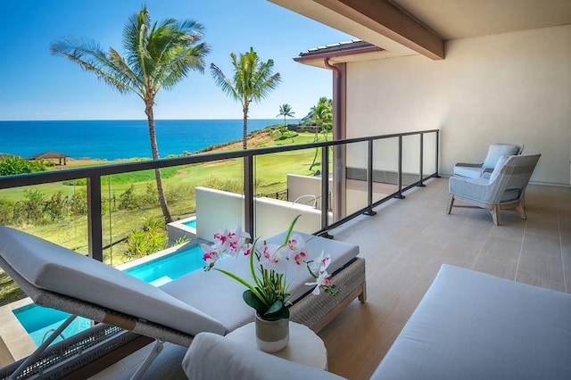 3770 Alaoli Way Unit 2005, Lihue, HI 96766 - balcony featuring a water view and view of pool
