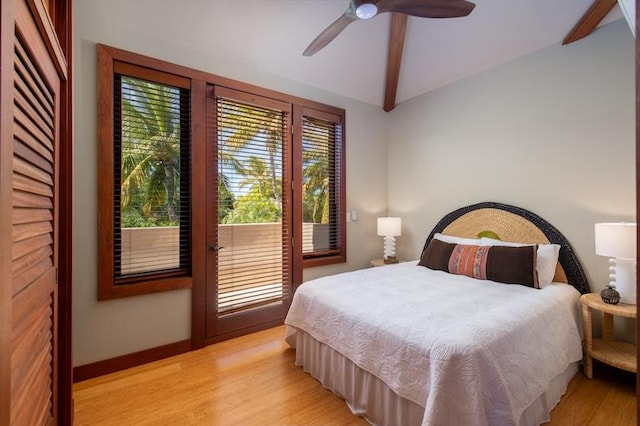 68-1051 Honokaope Way, Kamuela, HI 96743 - bedroom featuring light wood-style flooring, baseboards, and a ceiling fan