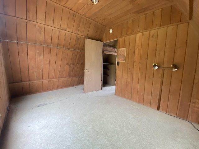 87-474 Kaohe Rd, Captain Cook, HI 96704 - unfurnished bedroom featuring wooden ceiling, wooden walls, and carpet flooring