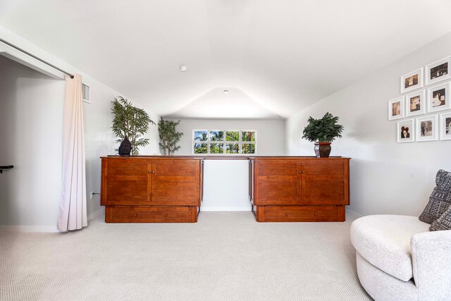 68-1122 Na Ala Hele Rd Unit Q23, Kamuela, HI 96743 - sitting room with light carpet, vaulted ceiling, and baseboards