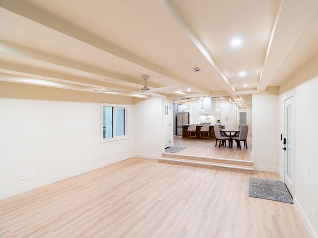 3510 Mokihana Rd, Hanapepe, HI 96716 - foyer entrance featuring light wood-style flooring, ceiling fan, recessed lighting, and baseboards