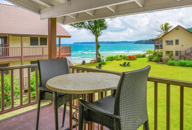 5-7130 Kuhio Hwy Unit B3, Hanalei, HI 96722 - balcony with a water view