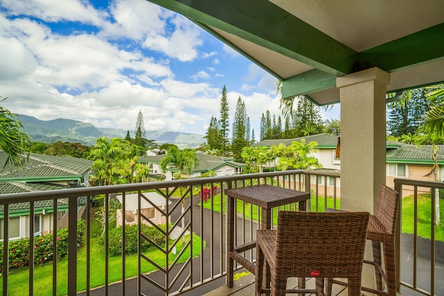4141 Lei O Papa Rd Unit 50, Princeville, HI 96722 - balcony with a mountain view and a residential view
