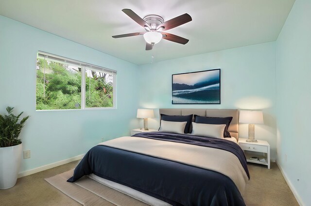 14-3556 Seadrift Rd, Pahoa, HI 96778 - bedroom featuring carpet floors, baseboards, and a ceiling fan